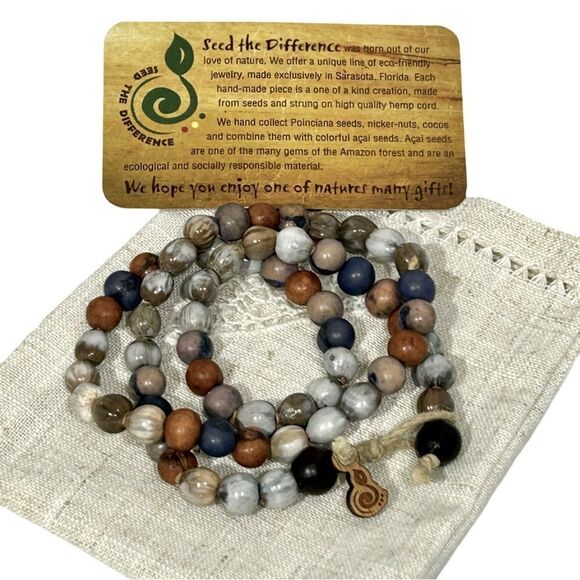 Seed the Difference Triple Wrap Handmade Seed Bead Bracelet - Picture 1 of 4